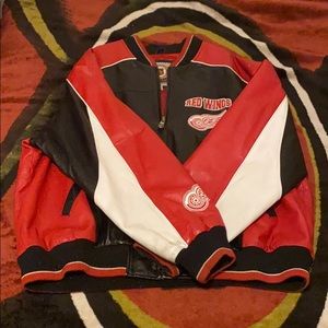 Vintage Red Wings NHL Leather Jacket